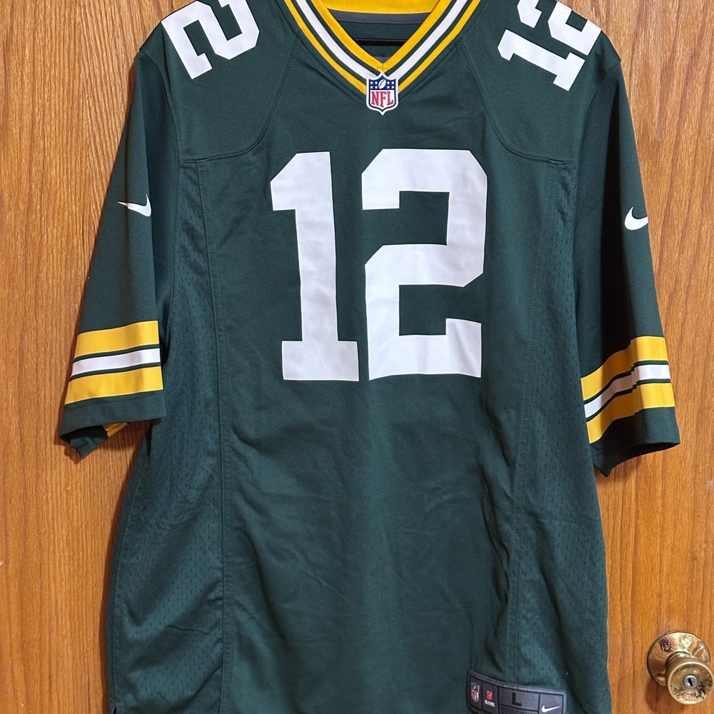 Nike Green Bay Packers Aaron Rogers on field  Jersey sz large (F) - Picture 2 of 8
